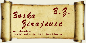 Boško Zirojević vizit kartica